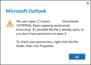 Outlook MSG file error