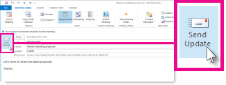 Send Update command for a meeting series