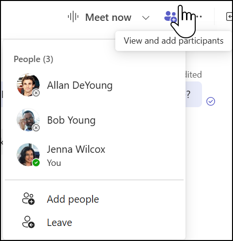 View participants in a group chat.