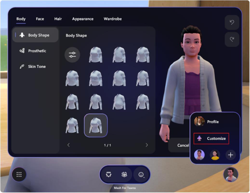 Customizing your avatars.