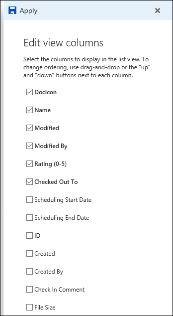 Document Library Edit List View