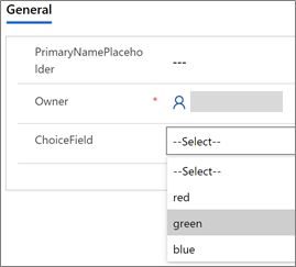 Displaying of choices in Dataverse UI