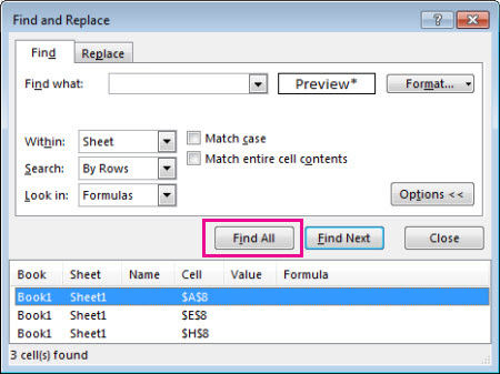 Find all merged cells