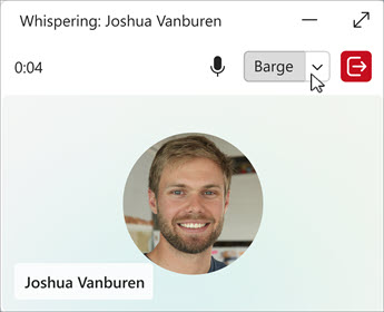 The queues management page with the Barge option on the dropdown menu.