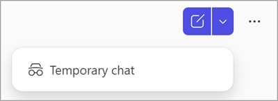 Screenshot of the temporary chat button in Copilot Chat