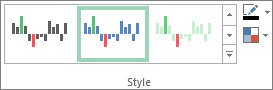 Styles on the Design tab of the Sparkline Tools