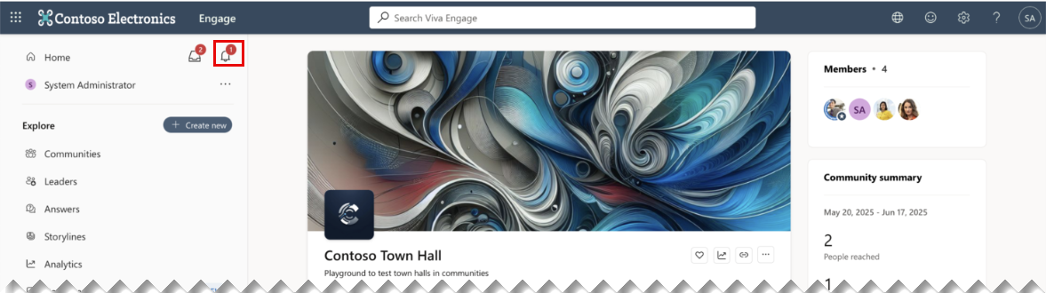 When a Town Hall happens, notifications get sent to the community page.