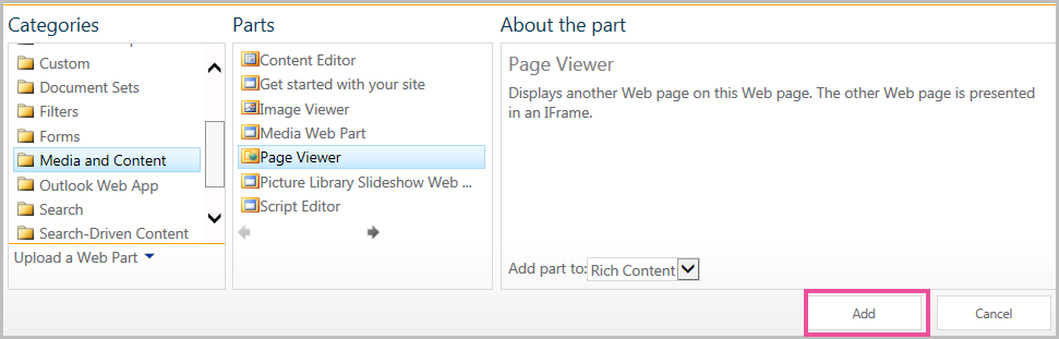 Add web part