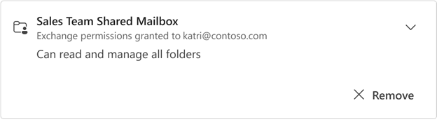 Expanded sales team shared mailbox card