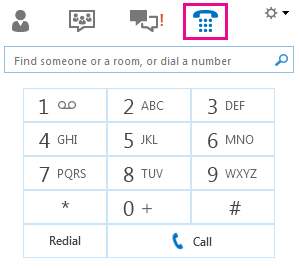 Screenshot of dial pad to call a contact