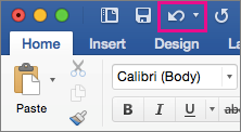 The Undo command is highlighted on the ribbon.