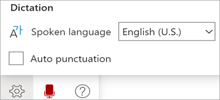 Shows Dictate toolbar