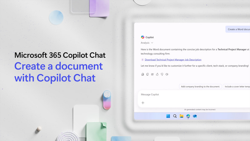Create a document in Copilot Chat