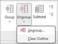 Click Ungroup, and then click Clear Outline
