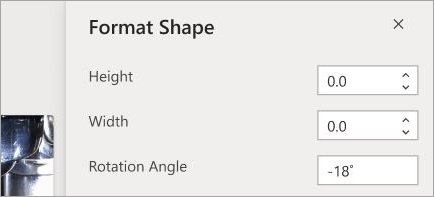 Shows shape formatting controls