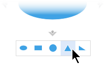 On the mini toolbar, select a shape you want to insert on the canvas.