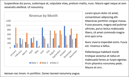 Insert a chart into your Word documement with copy and paste