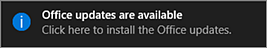 Office updates are available notification