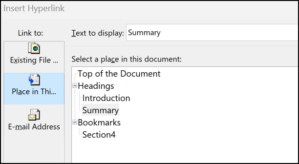 Add link in document