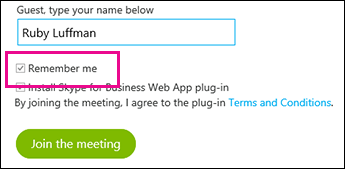 Choose Remember Me when you sign in to save your settings