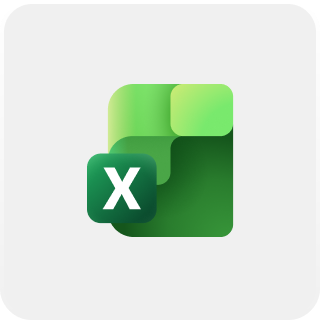 Excel product logo with grey background