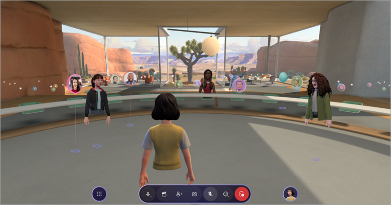 Screenshot showing host view during an immersive event.