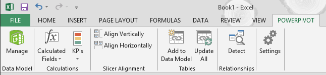 Power Pivot tab in ribbon
