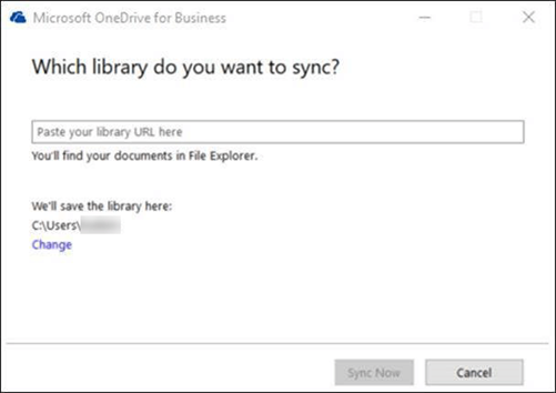 OneDrive for Business - selecting library to be synced