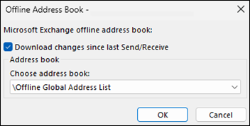 Download address book option in Outlook