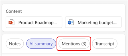 View of meeting recap in Teams