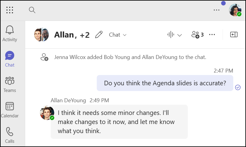 Chat in a document - 3