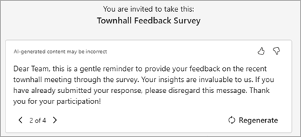 Copilot generates a suggested invitation text automatically. You can edit the text here or select Rewrite with Copilot to ask it to generate a new version.