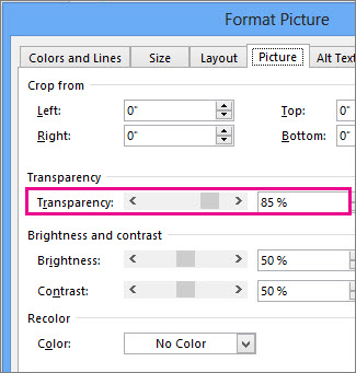 Screenshot of the Format Picture Dialog Box in Publisher.