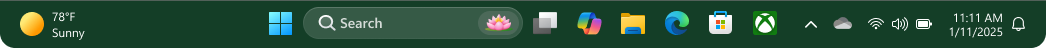 Screenshot of the taskbar with an accent color.