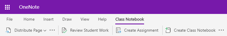 Screenshot of Class Notebook tab in OneNote for the web