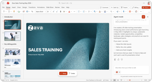 Agent Mode generated presentation