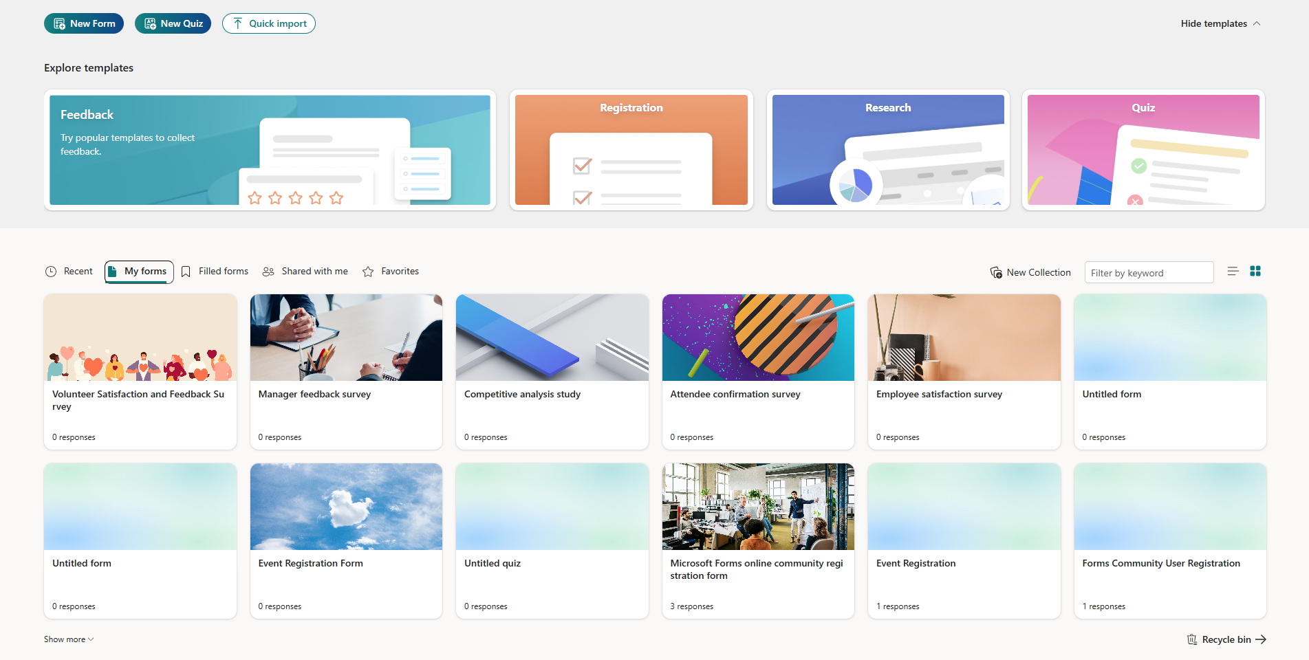 How to create a form or quiz