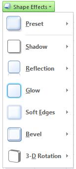 The Shape Effects menu