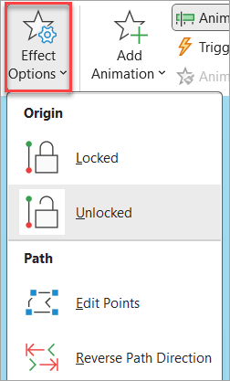 How to add Effects Options to a motion path animation.