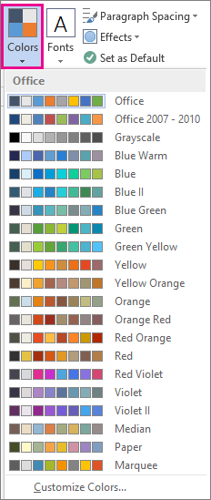 Theme Colors gallery