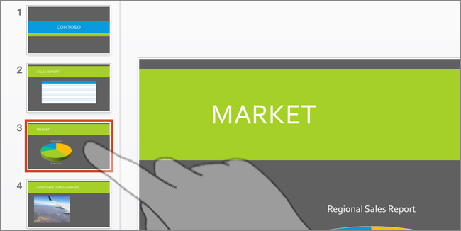 Switch between slides