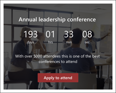 screenshot of the countdown timer web part