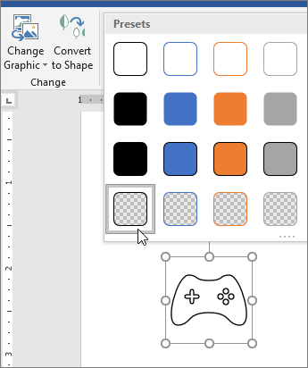 Editing graphical style of an icon