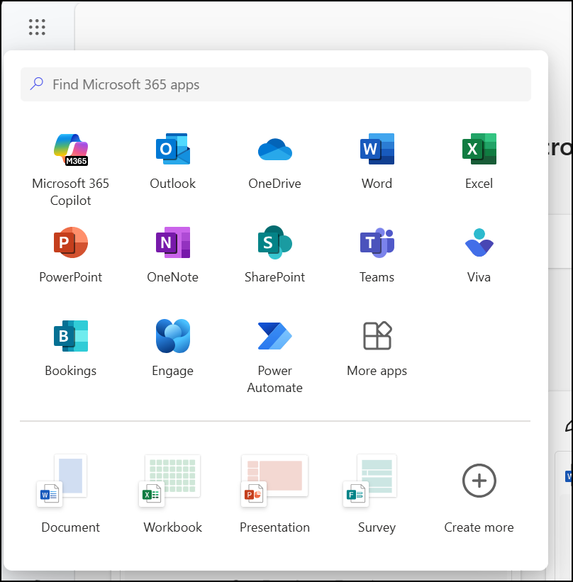 Word Online opening page with New Blank Doc