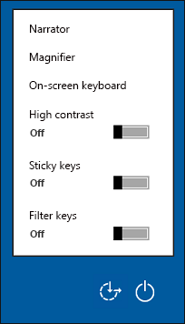 Ease of Access options on the sign-in screen