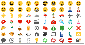 Emoticons available in Lync 2013