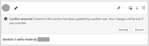 Screenshot showing contributor conflict in Outlook newsletter
