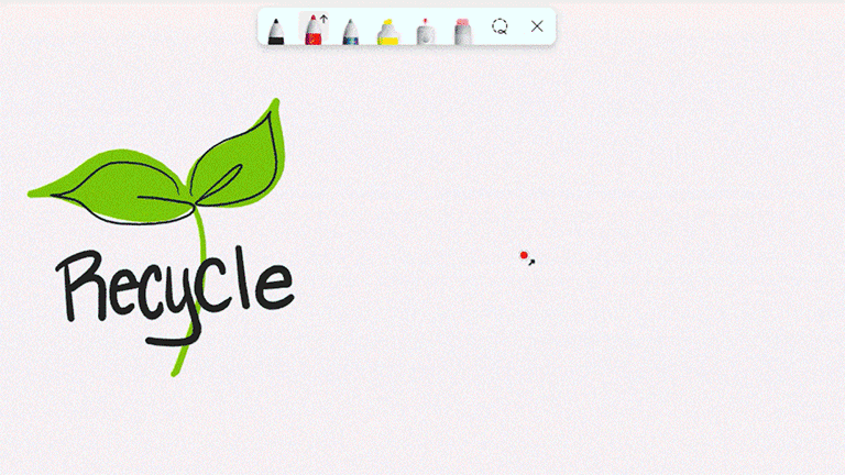 Animation of Whiteboard's arrow pen tool
