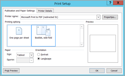 Booklet, side-fold selected
