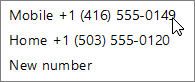 Select a phone number